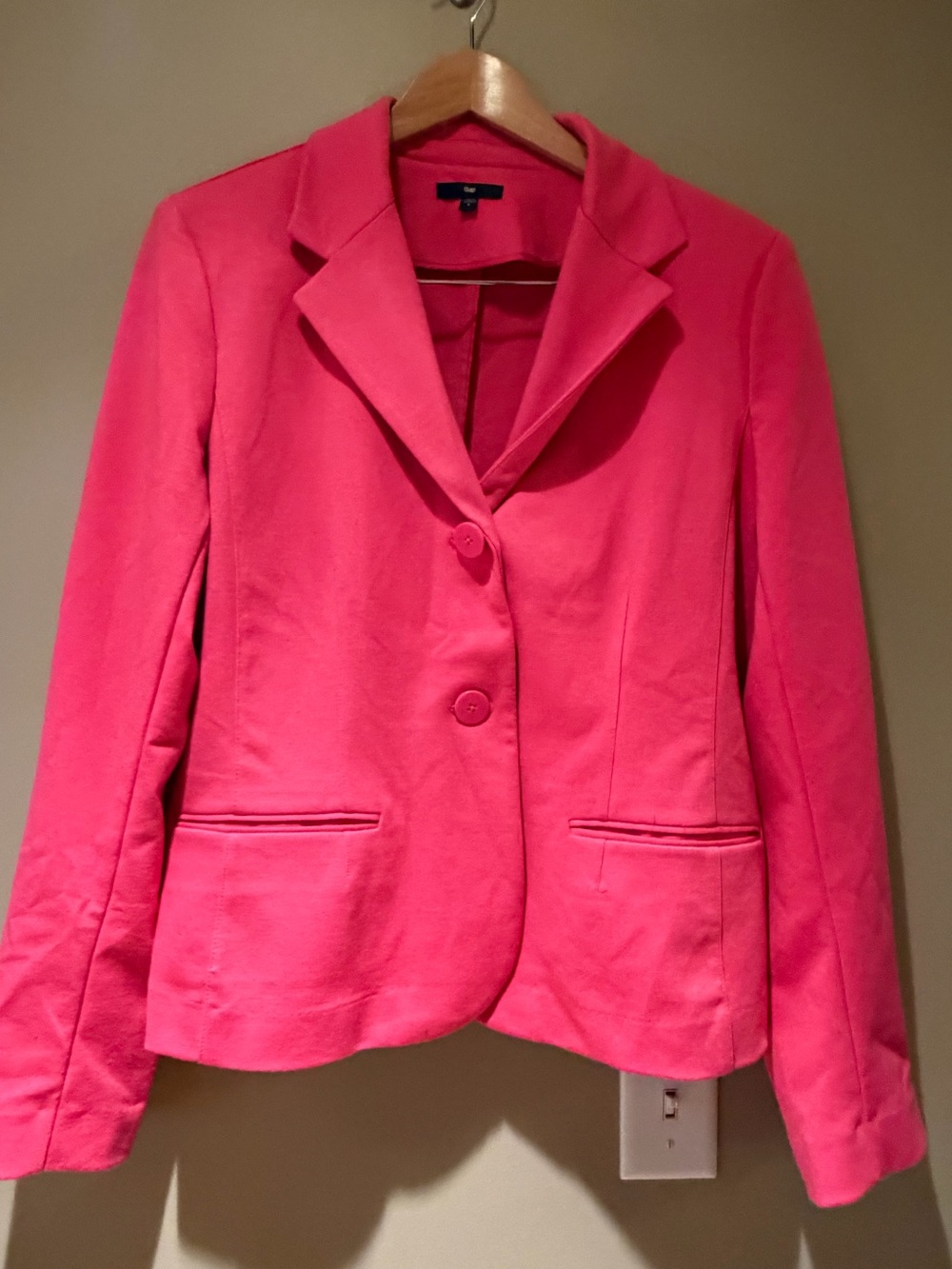 GAP Bright Pink Ponte Knit Tailored Blazer Jacket